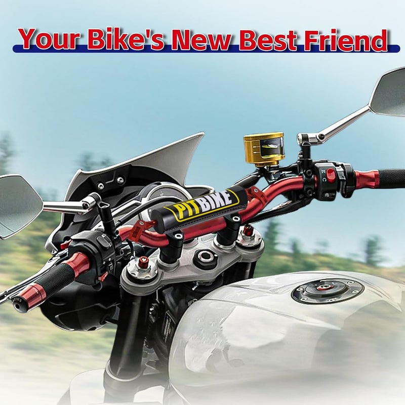 DAYIMADE 7/8" Pit Bike Handlebars with Foam Pad – Motorcycle Handlebars for CRF YZF KXF KLX RMZ DRZ Dirt Bikes, ATV, Quad, E-Bike Mods,T6 Aluminum 7/8 Motorcycle Handlebar Upgrade (Red) - Image 5